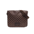 Louis Vuitton Brooklyn MM messenger bag in brown Damier Ebene coated canvas with adjustable textile shoulder strap