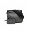 preloved authentic louis vuitton trio messenger wasit crossbody bag in black and grey monogram canvas print for sale in excellent condition with zipper pouch