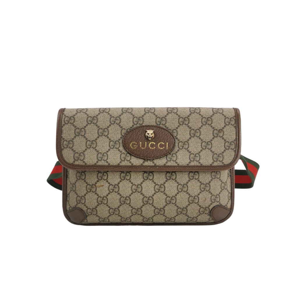 Gucci Neo Vintage GG Supreme Belt Bag – Beige/Ebony Canvas – Pre-owned Authentic Waist Bag