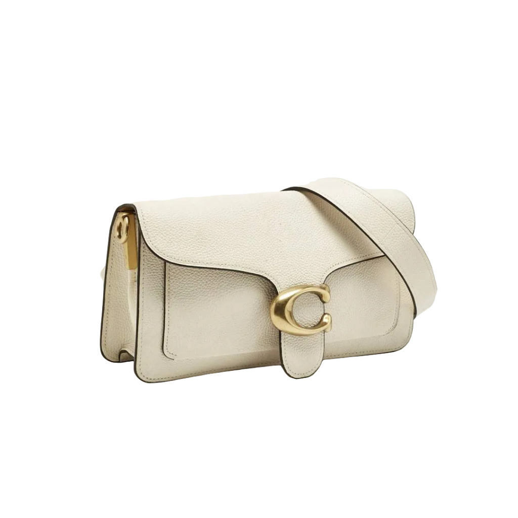 Coach Tabby Shoulder Bag 26 in Chalk Polished Pebble Leather
