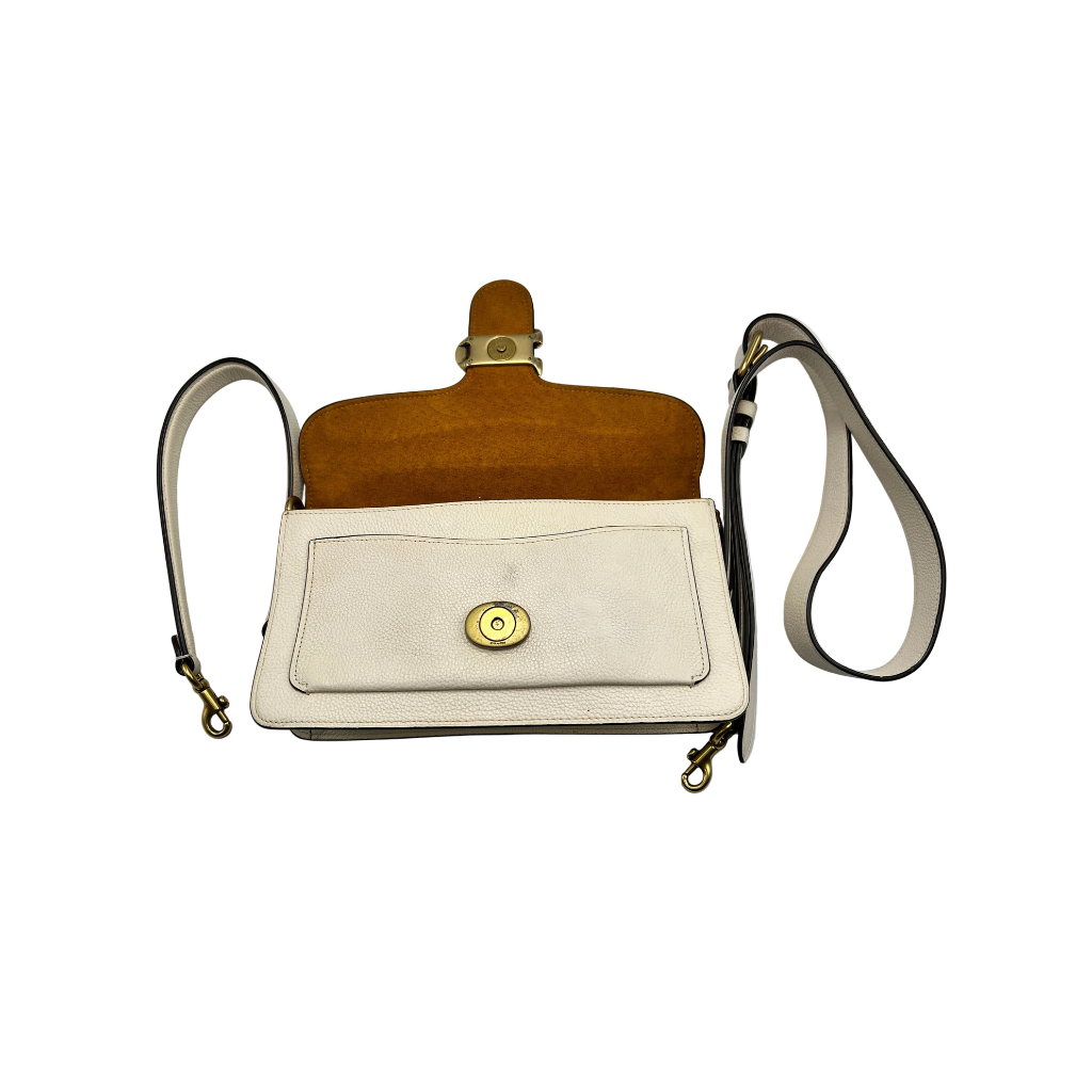 Coach Tabby Shoulder Bag 26 in Chalk Polished Pebble Leather
