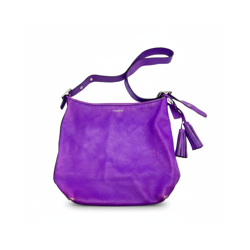 Coach Purple Leather Large Shoulder Bag
