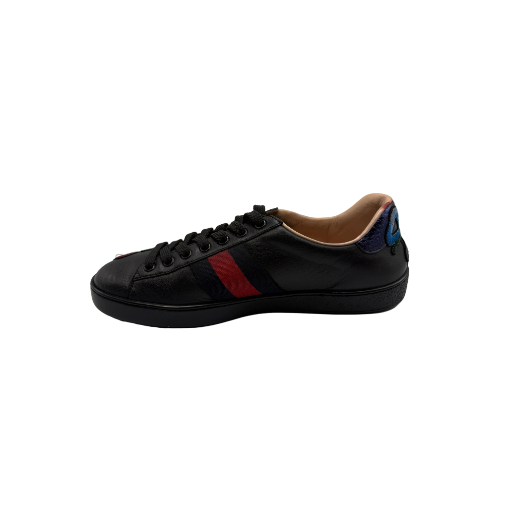 Gucci Black Sneakers Pre-owned with Flower Print