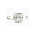 Gucci Crystal Safety Pin Brooch Gold-Tone Metal