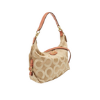 Coach Beige/Orange Art Fabric Hailey Hobo Bag