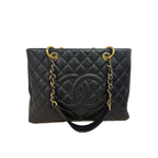 Chanel Grand Shopping Tote (GST) in Black Caviar Leather with Gold Hardware