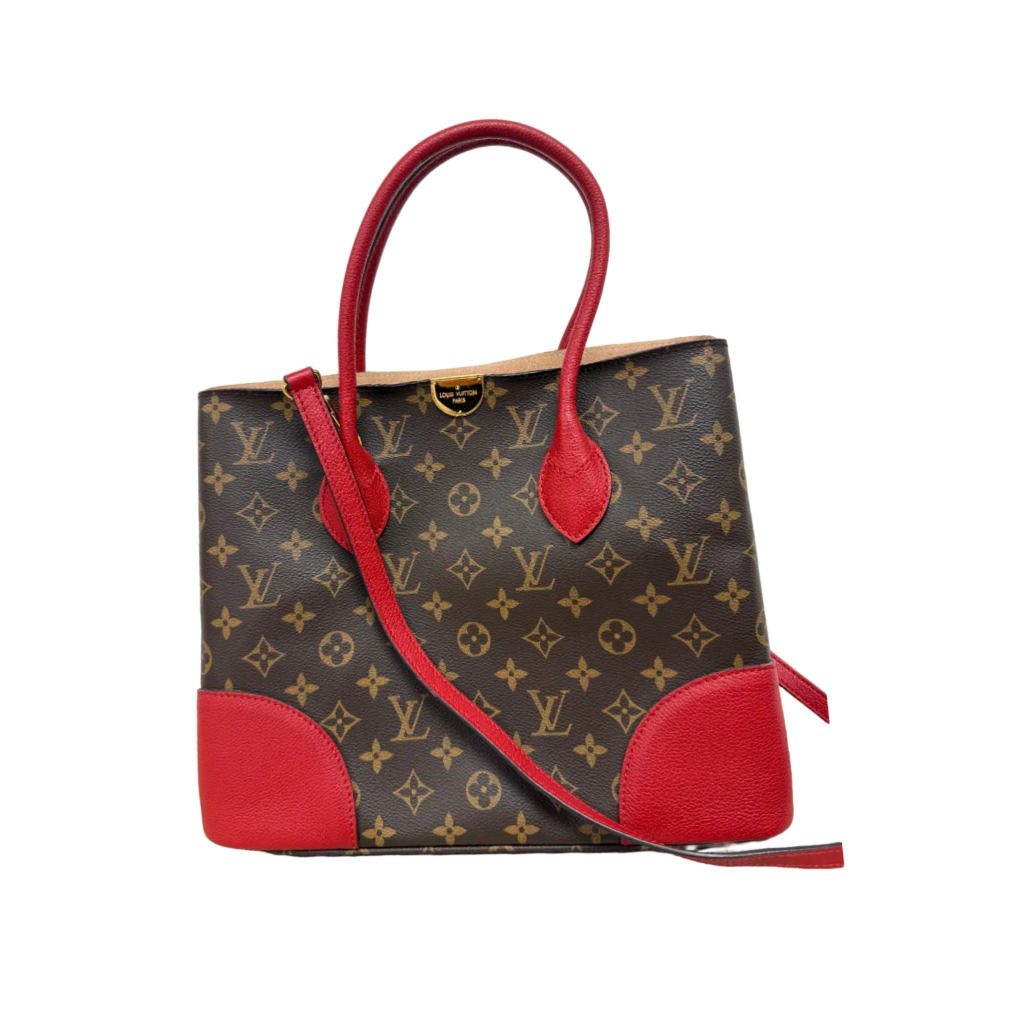 Louis Vuitton Flandrin Bag in Monogram Canvas and Red Calfskin