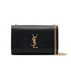 Saint Laurent Medium Kate Shoulder Bag Grain de Poudre Leather – Black & Gold