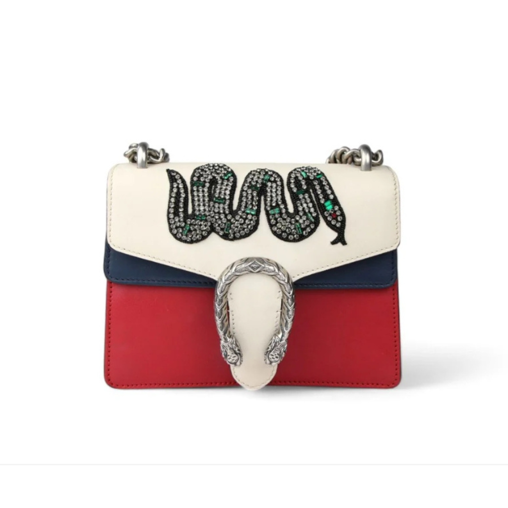 Gucci Dionysus Small Crystal-Embellished Snake Bag