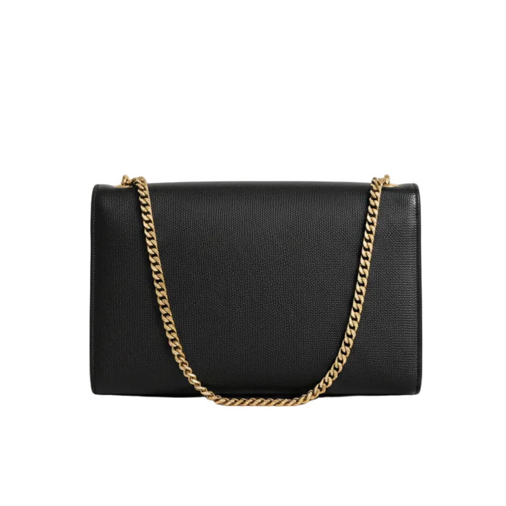 Saint Laurent Medium Kate Shoulder Bag Grain de Poudre Leather – Black & Gold