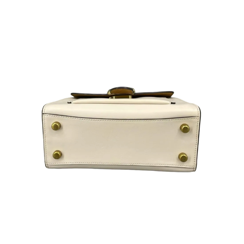 Coach Tabby Top Handle 20 Pebbled Leather Bag – Chalk White