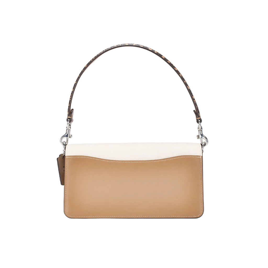 Coach Tabby Shoulder Bag 26 – Chalk & Taupe Leather with Snakeskin Trim