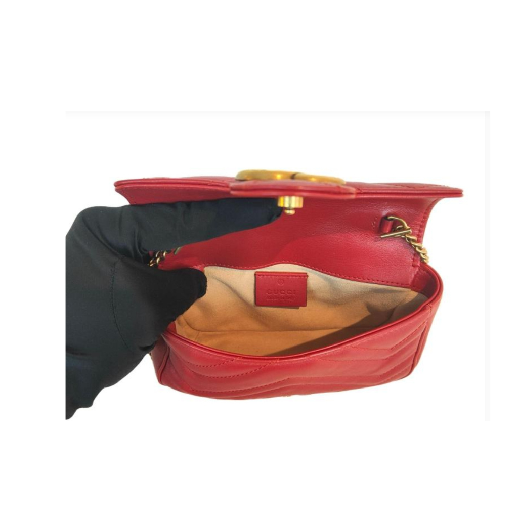 Gucci GG Marmont Super Mini Bag - Red Matelassé Leather