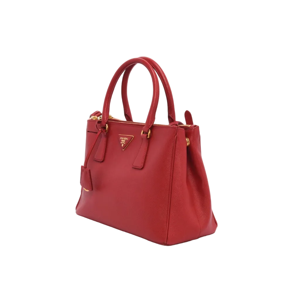 Prada Saffiano Lux Galleria Tote Bag - Red Leather (Pre-owned)