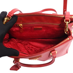 Prada Saffiano Lux Galleria Tote Bag - Red Leather (Pre-owned)