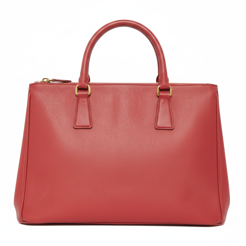 Prada Saffiano Lux Galleria Tote Bag - Red Leather (Pre-owned)